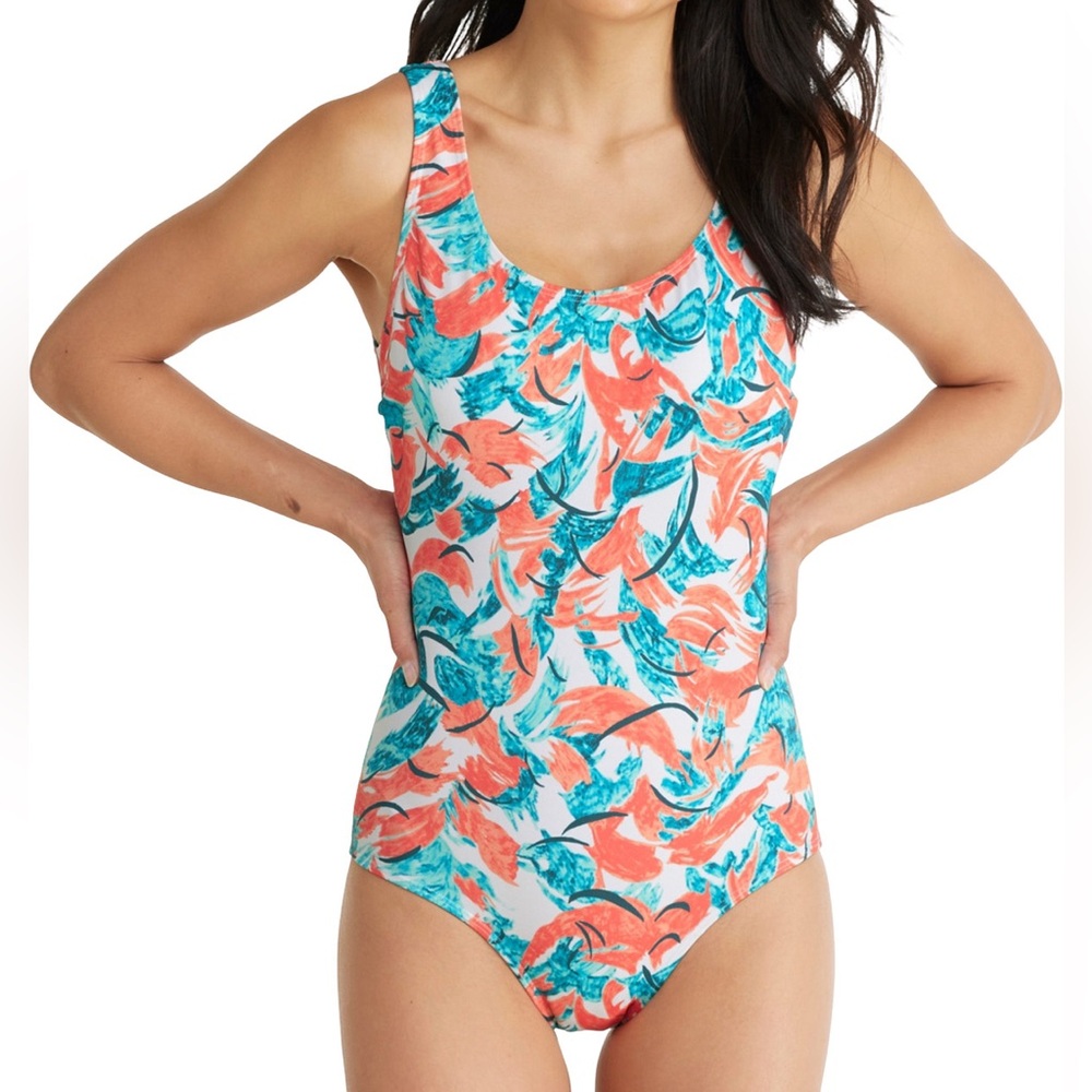 BeanSport Printed Scoop Neck Tanksuit One-Piece Swimsuit